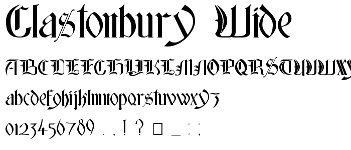 Glastonbury Wide font